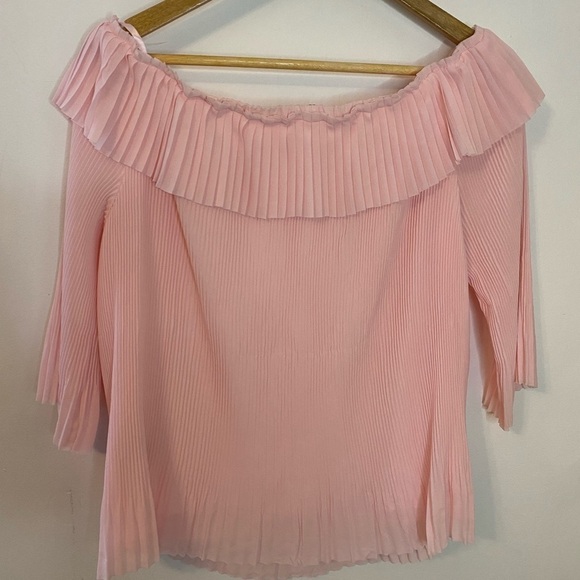 Ted Baker London Barbiecore Pink Pleated Feminine Top - Picture 10 of 14